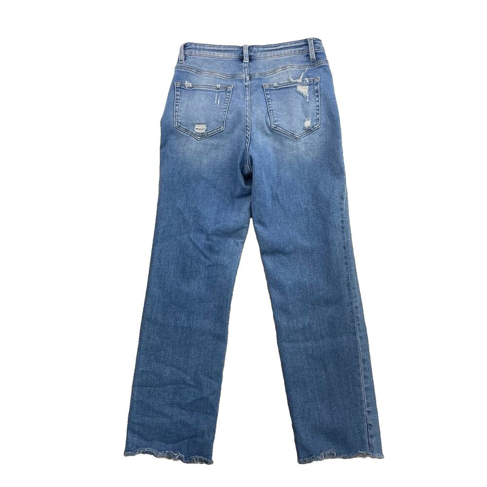 Flying Monkey Women Size 29 Jeans Blue Distressed Frayed Hems 28" Inseam 62-30